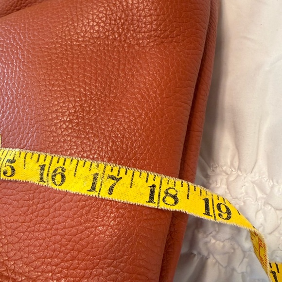 Dooney & Bourke Pebble Leather Florentine Logo Lock Shoulder Bag Rust Color - Picture 14 of 16